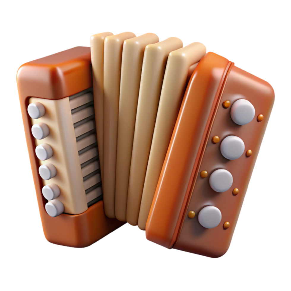 extraordinary classic Oktoberfest Accordion with Buttons and Keys Isolated Element professional png