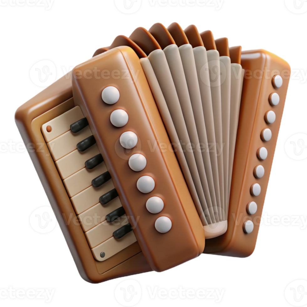 serene abstract Oktoberfest Accordion with Buttons and Keys Isolated Element detailed png