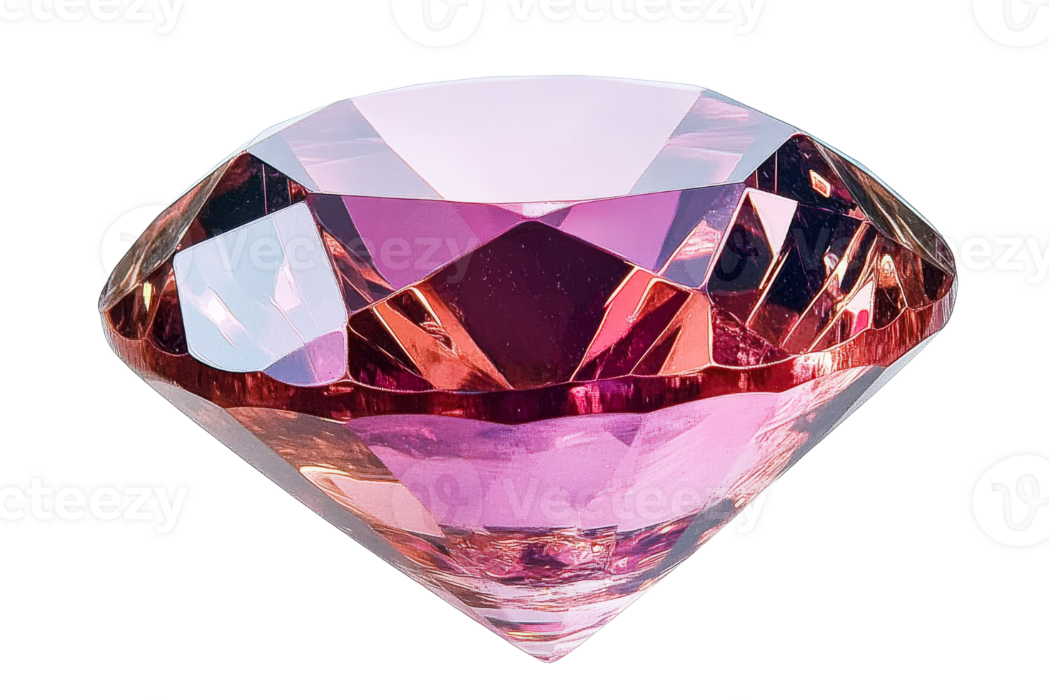 Sparkling pink diamond with brilliant facets and clarity png
