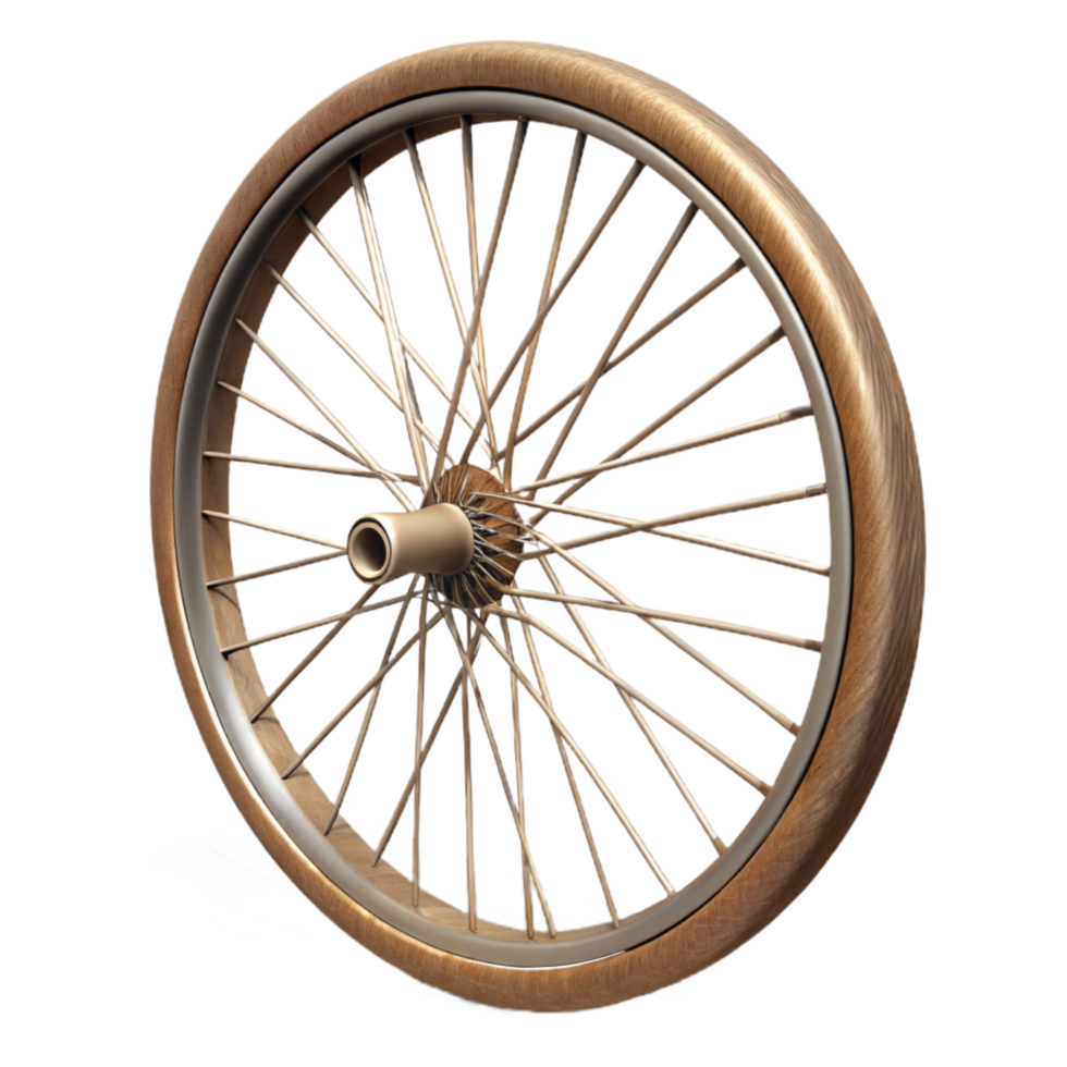 vibrant rustic Old Bicycle Wheel Clock Isolated with Shadow genuine png