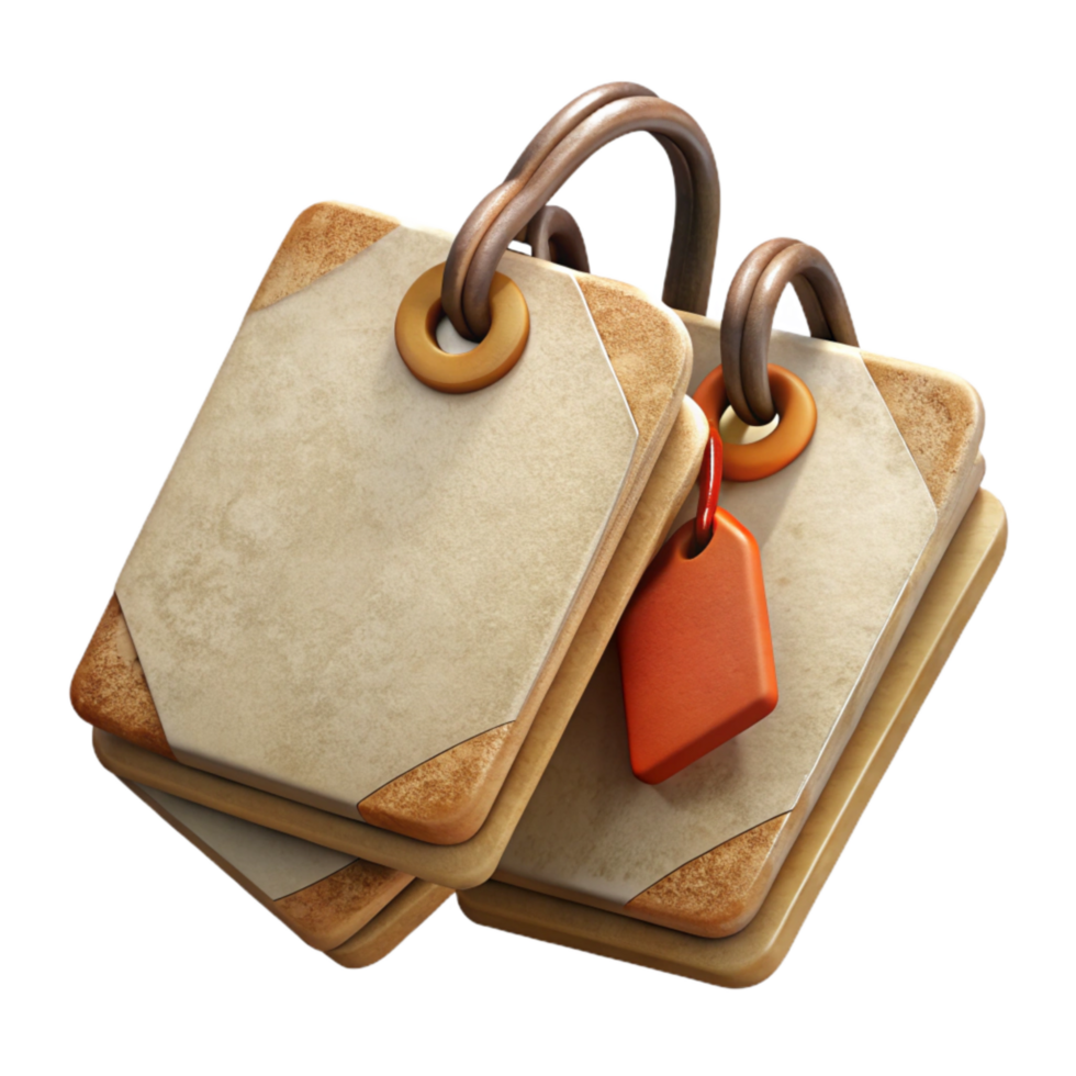 impressive minimalist Old Book Page Gift Tags Transparent Background detailed png