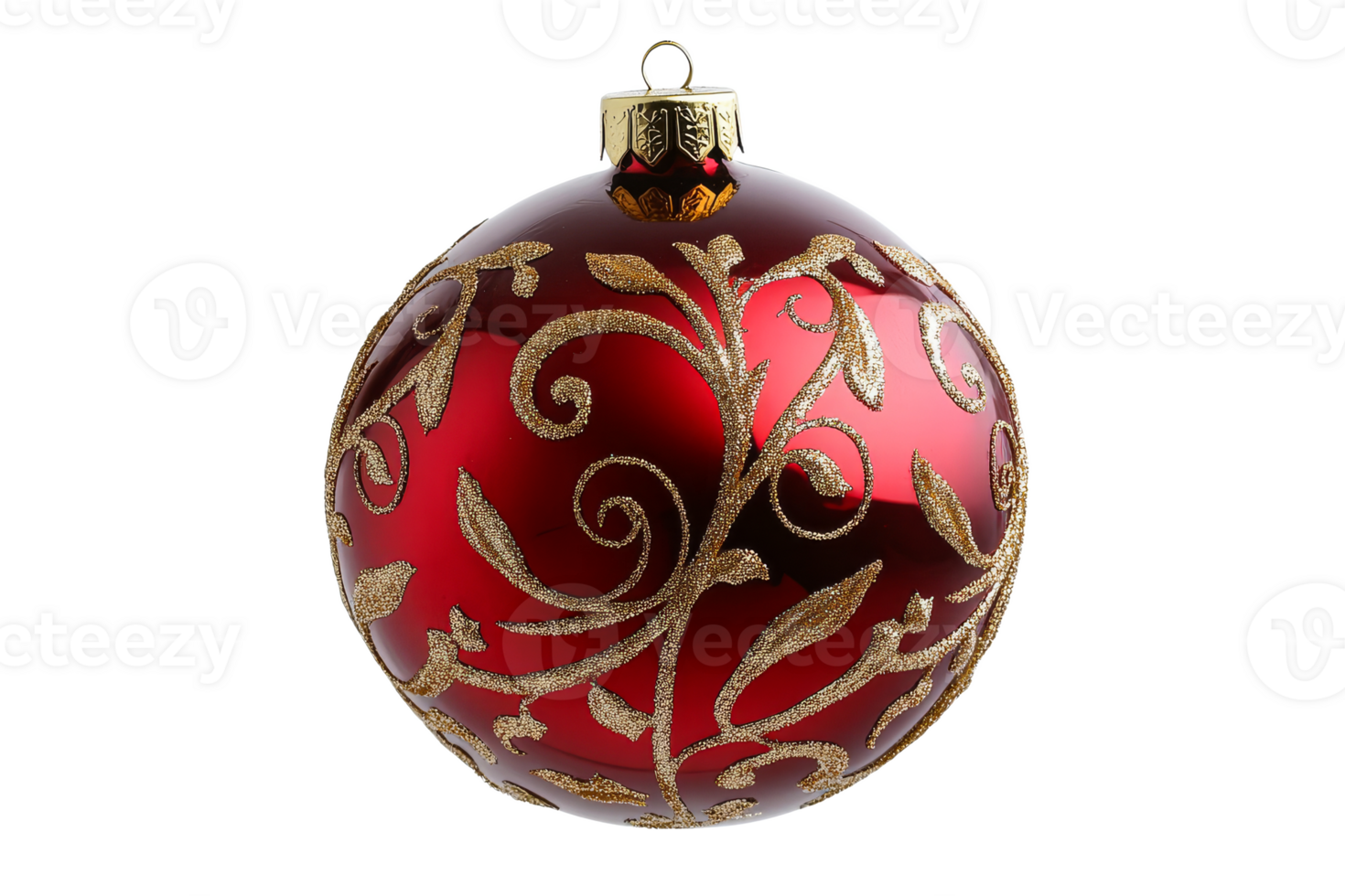 Elegant red ornament with golden designs for holidays png