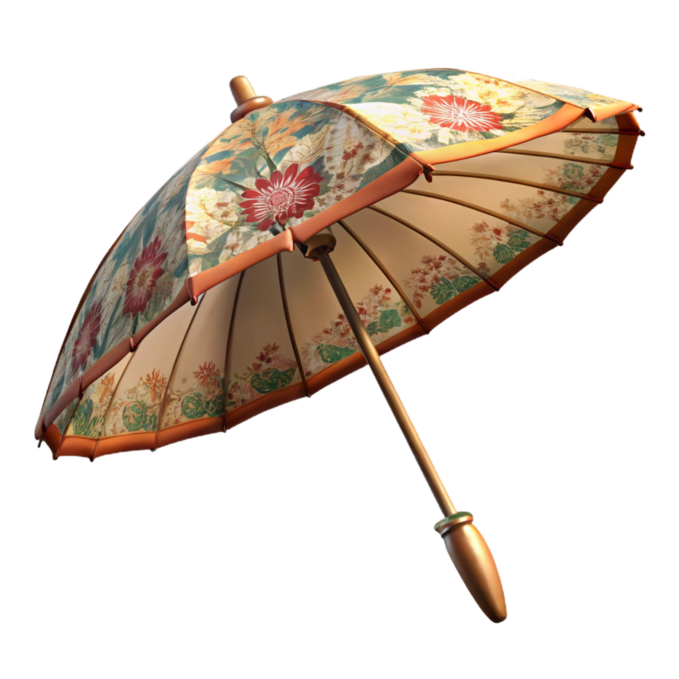 wonderful artistic Old Fashioned Parasol Floral Pattern Transparent Background png