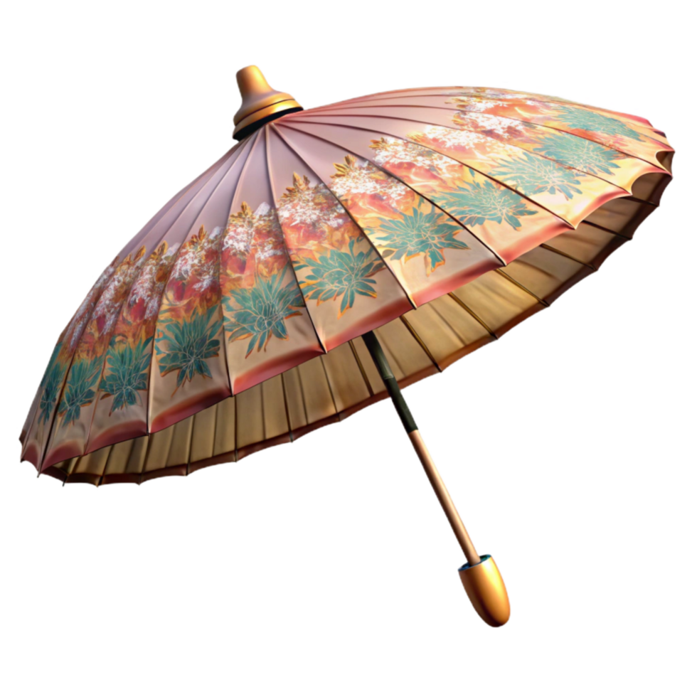 stunning rustic Old Fashioned Parasol Floral Pattern Transparent Background professional png