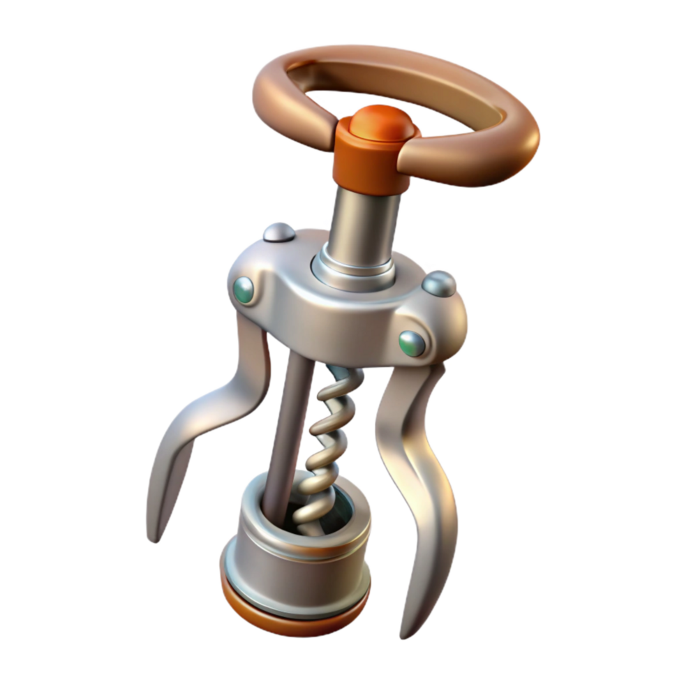 elegant rustic Old Fashioned Wine Opener Corkscrew Design Transparent Background high resolution png