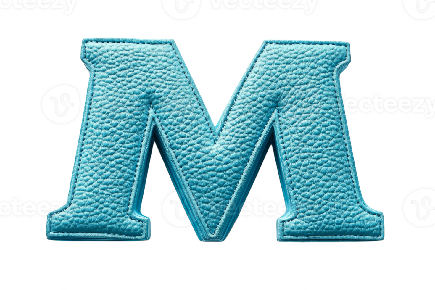 Blue leather M on transparent background png