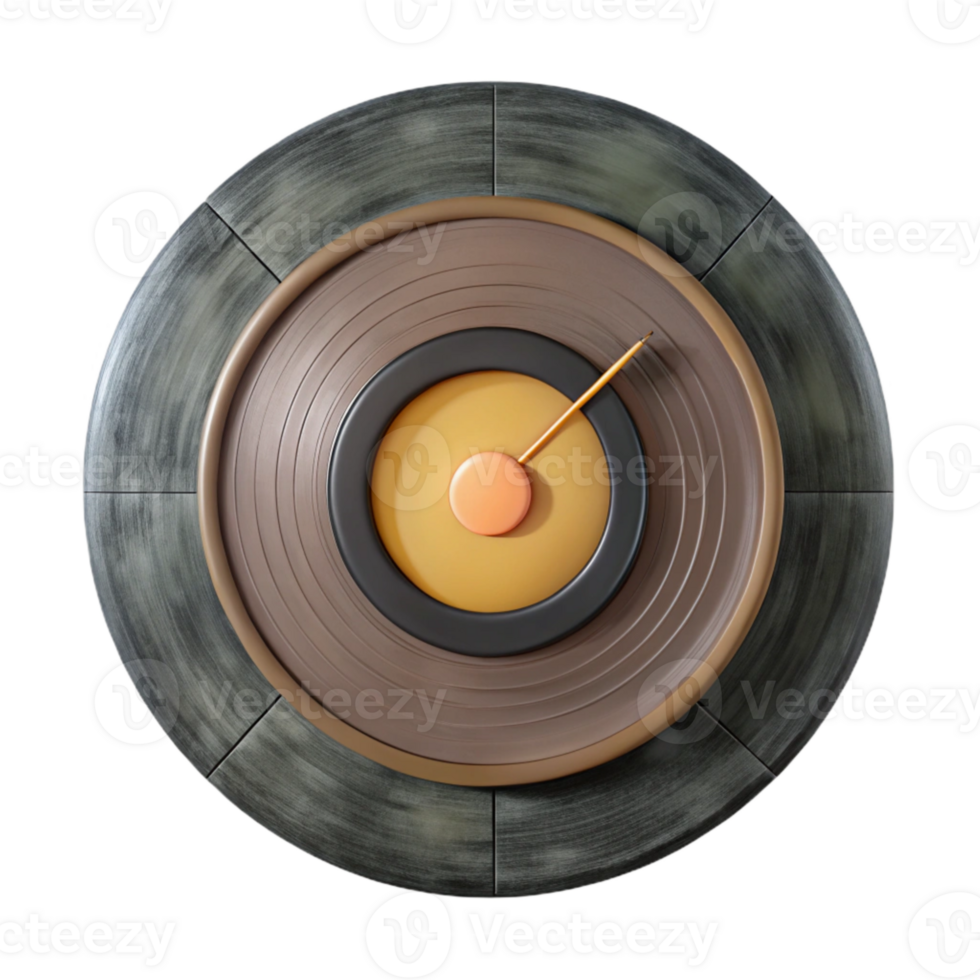 extraordinary modern Old Records Wall Clock Cutout Element genuine png