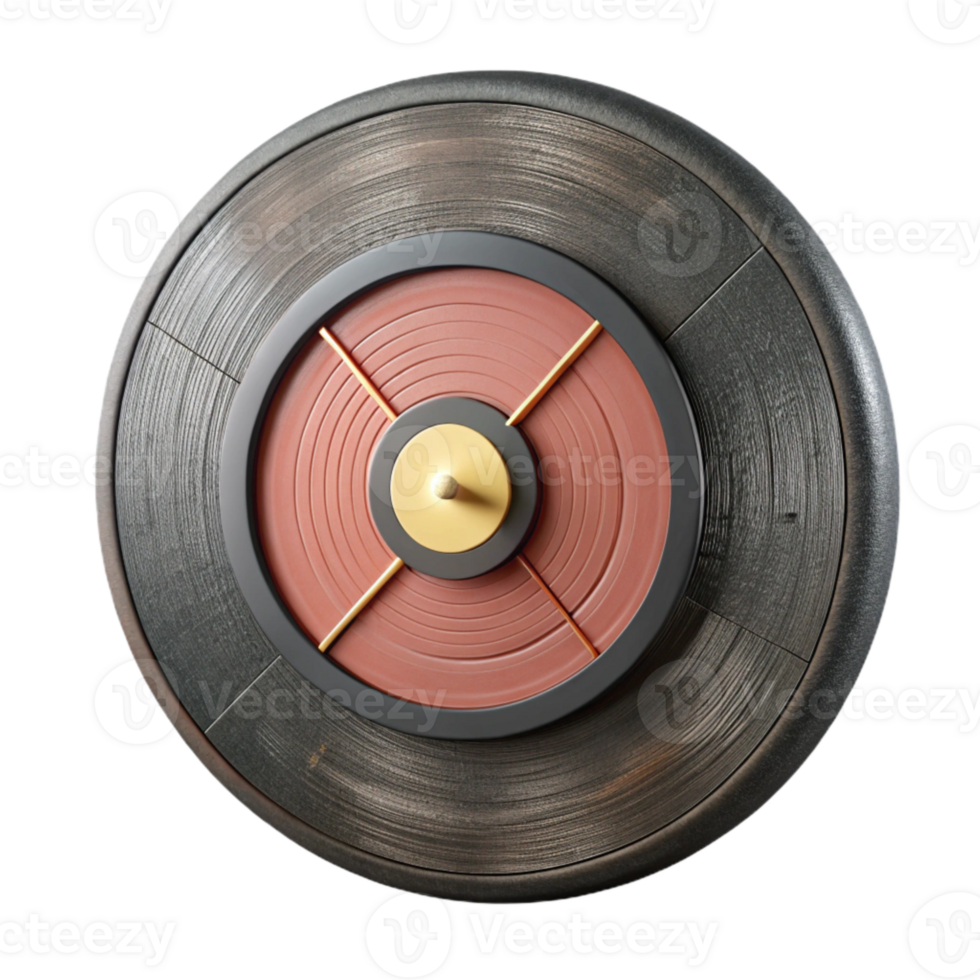 serene rustic Old Records Wall Clock Cutout Element exclusive png