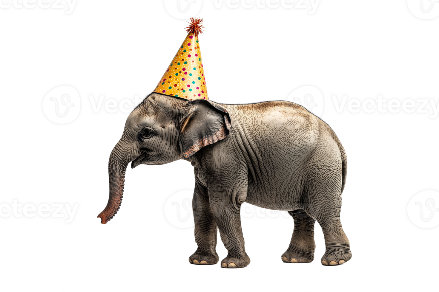 Elephant wearing a party hat celebrates a joyful occasion png