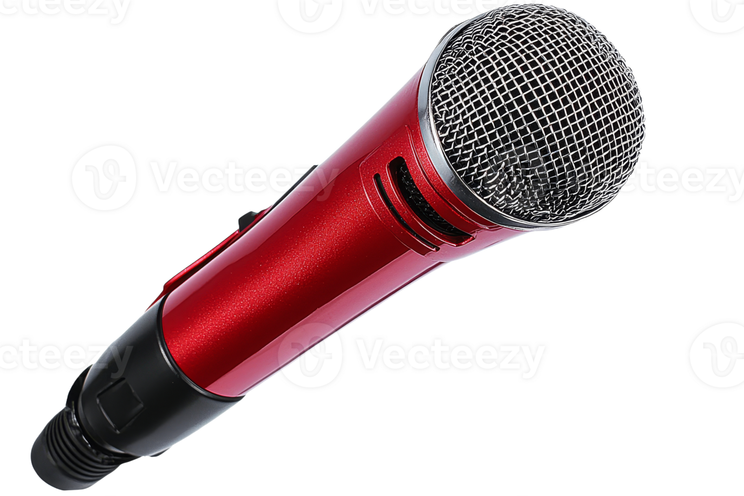 Red microphone with transparent background for performances png