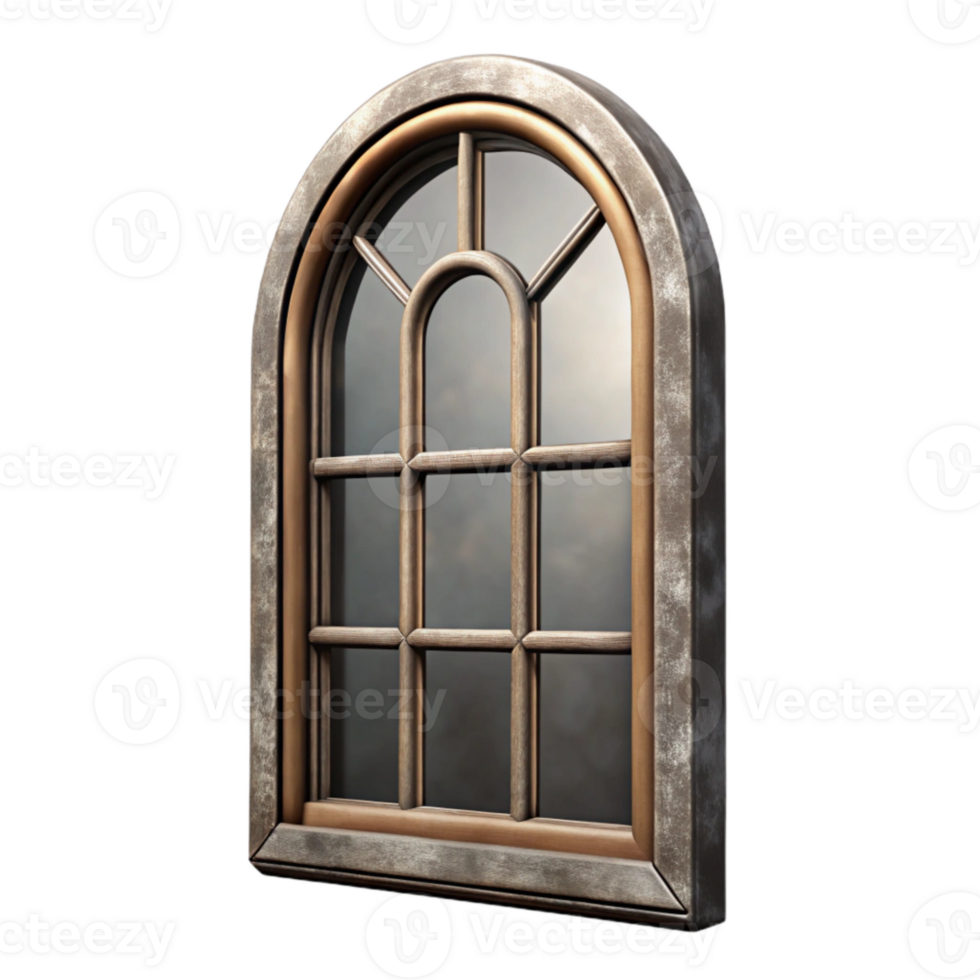 extraordinary vintage Old Window Frame Mirror Cutout with Shadow authentic png