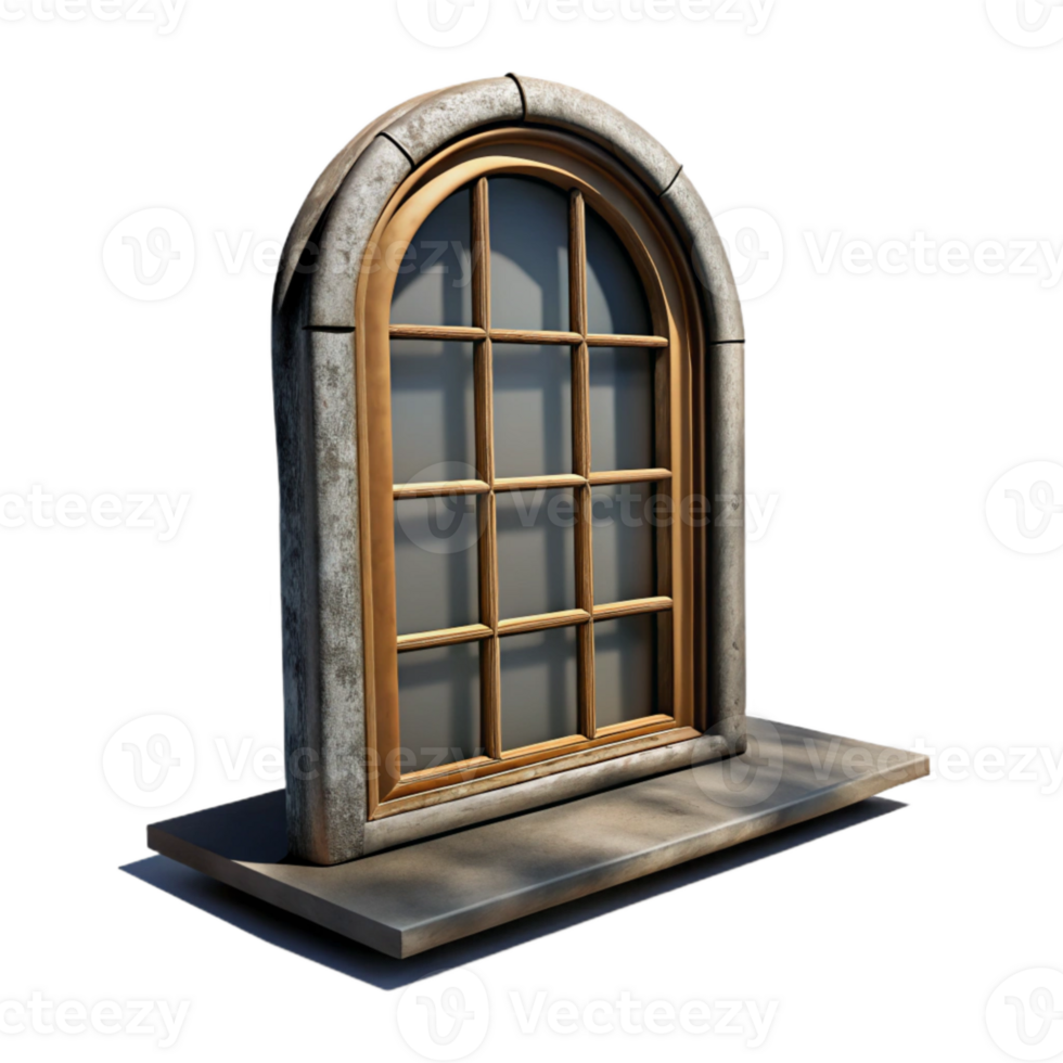 dramatic classic Old Window Frame Photo Display Cutout with Shadow detailed png