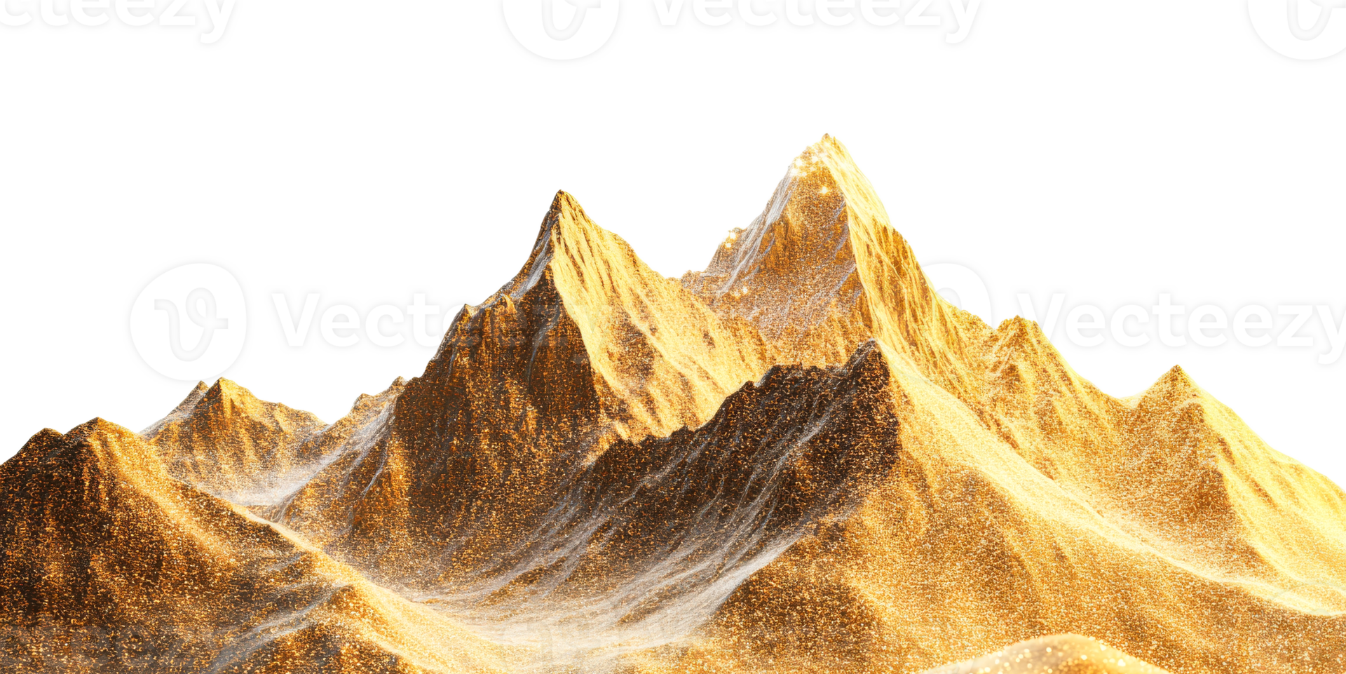 Golden mountain peaks with smooth undulating slopes png