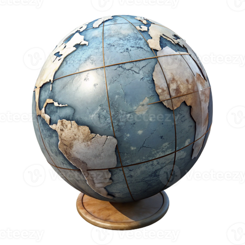 vibrant artistic Old World Globe Transparent Background high quality png
