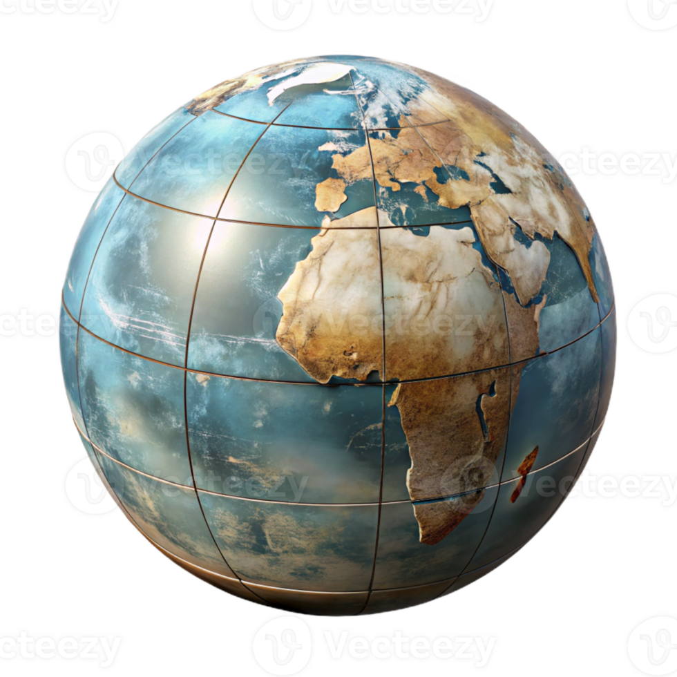 serene creative Old World Globe Transparent Background high quality png