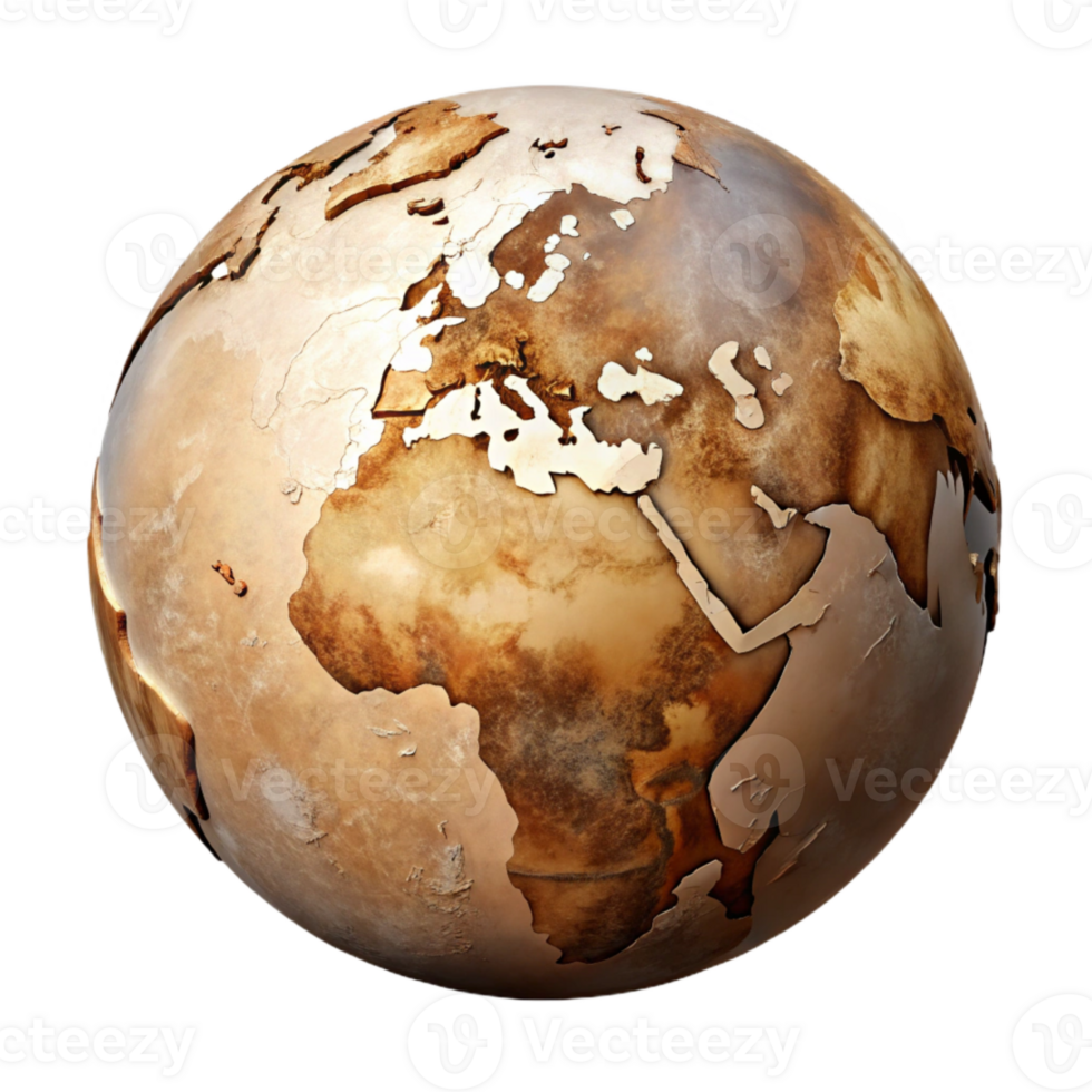 stunning classic Old World Map with Sepia Tone high quality png