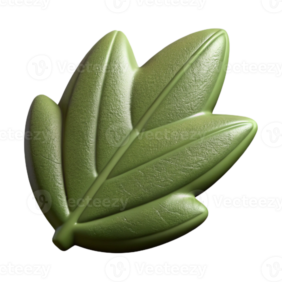dramatic rustic Olive Green 3d Printed Leaf Isolated png