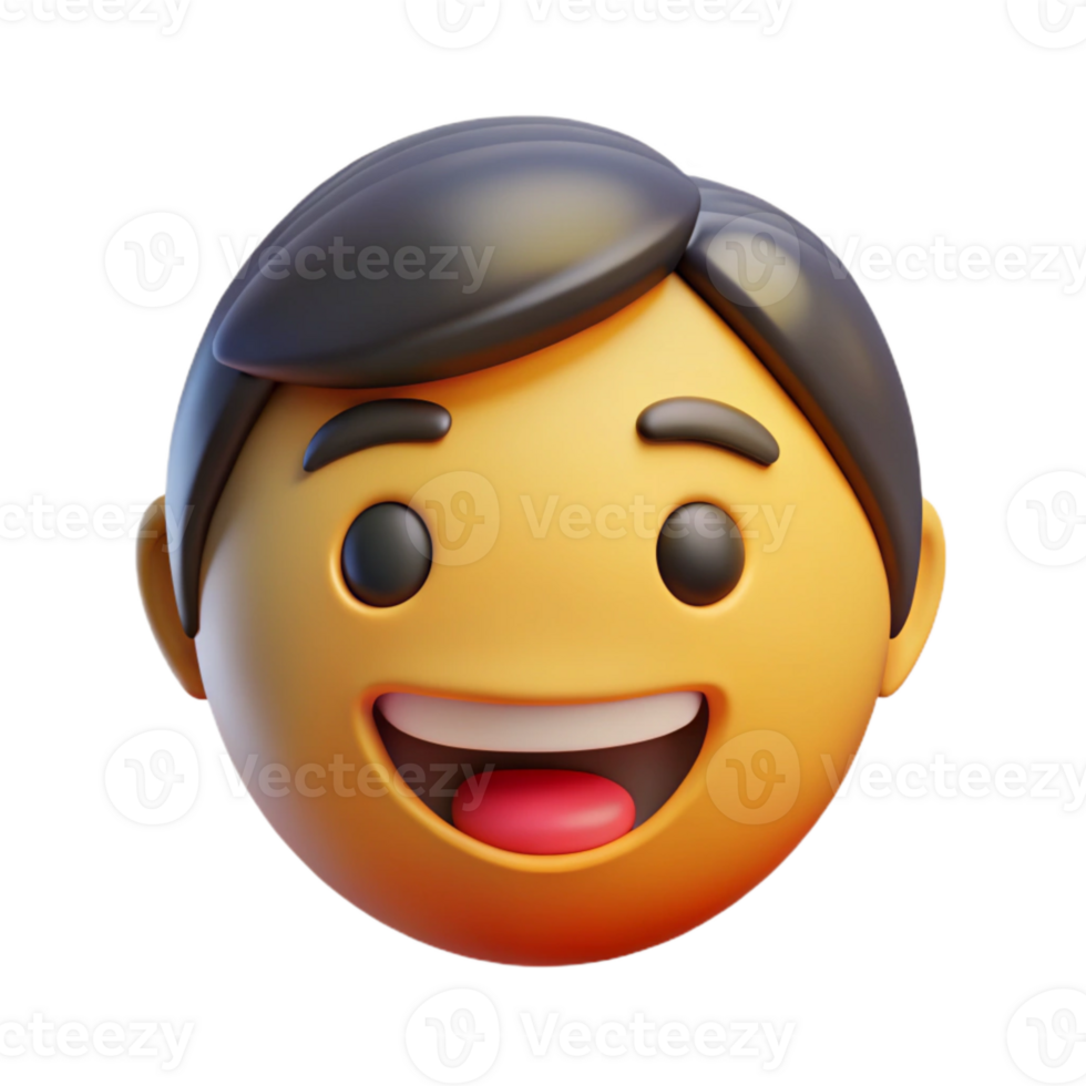 impressive modern Online Avatar Emoji Smiling Face Transparent Background high resolution png