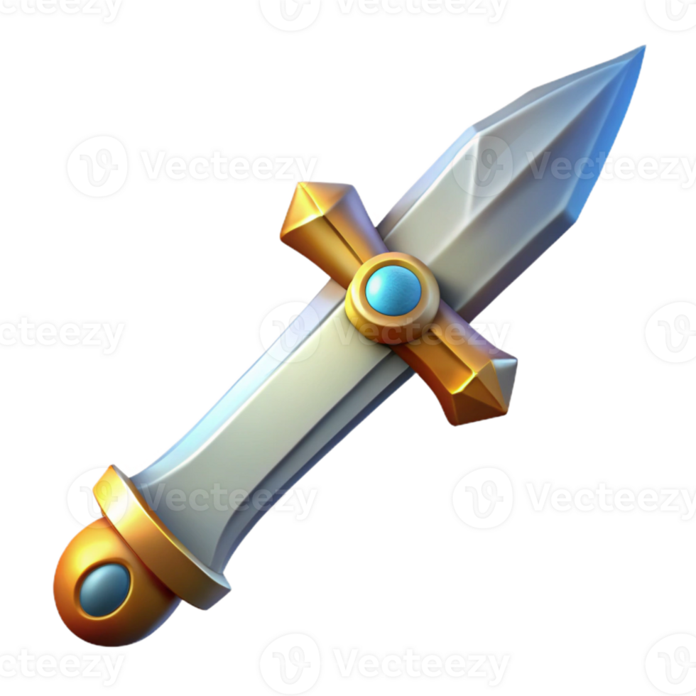 vibrant rustic Online Gaming Avatar Sword Silver Hilt Isolated genuine png