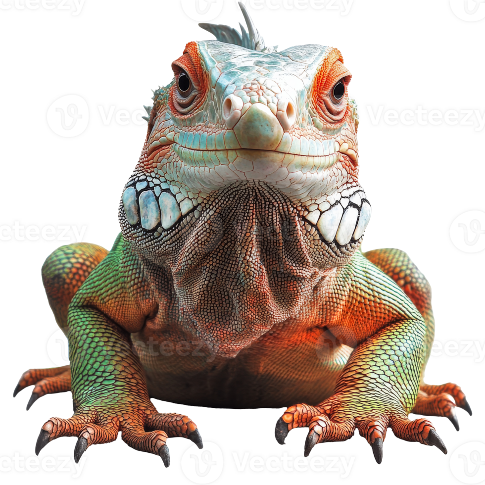 Colorful iguana on a clear background png