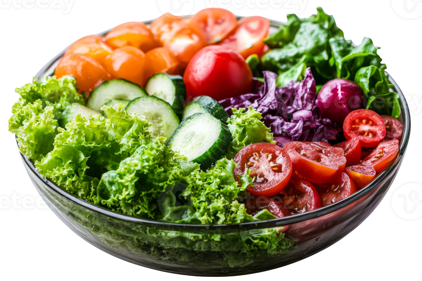 Colorful mixed salad with fresh vegetables in bowl png