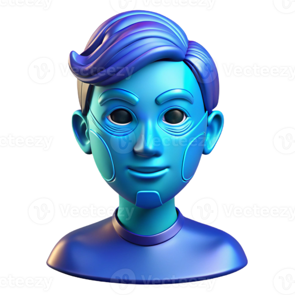 elegant minimalist Online Persona Mask Blue Hologram Isolated authentic png