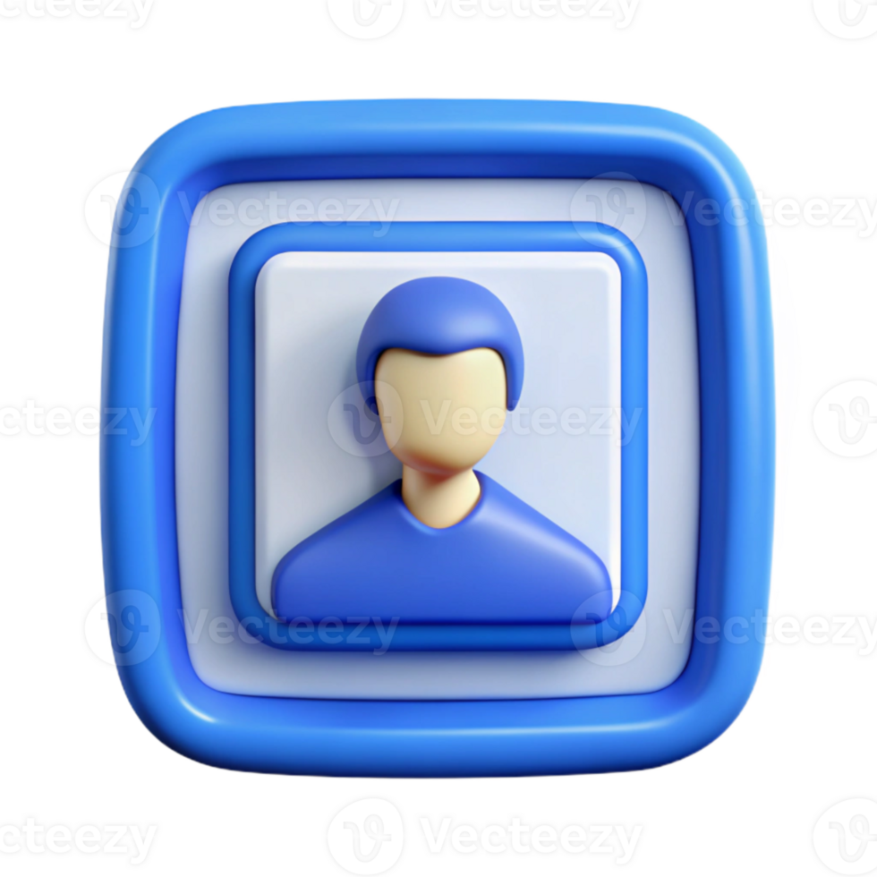 dramatic creative Online Profile Picture Frame Transparent Background with Blue Border high quality png
