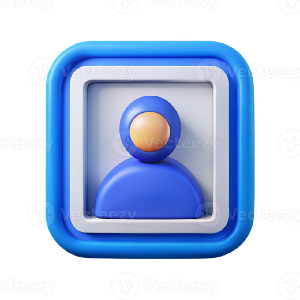 stunning minimalist Online Profile Picture Frame Transparent Background with Blue Border professional png