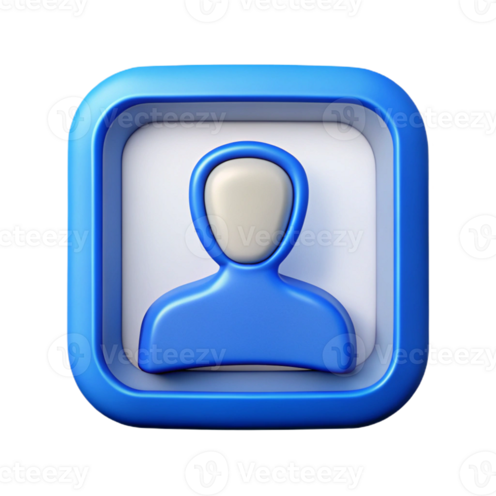 wonderful minimalist Online Profile Picture Frame Transparent Background with Blue Border exclusive png