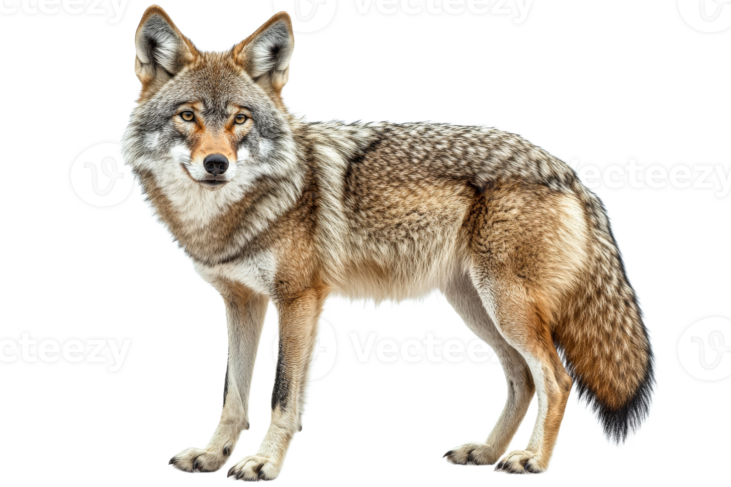 Coyote standing on transparent background png
