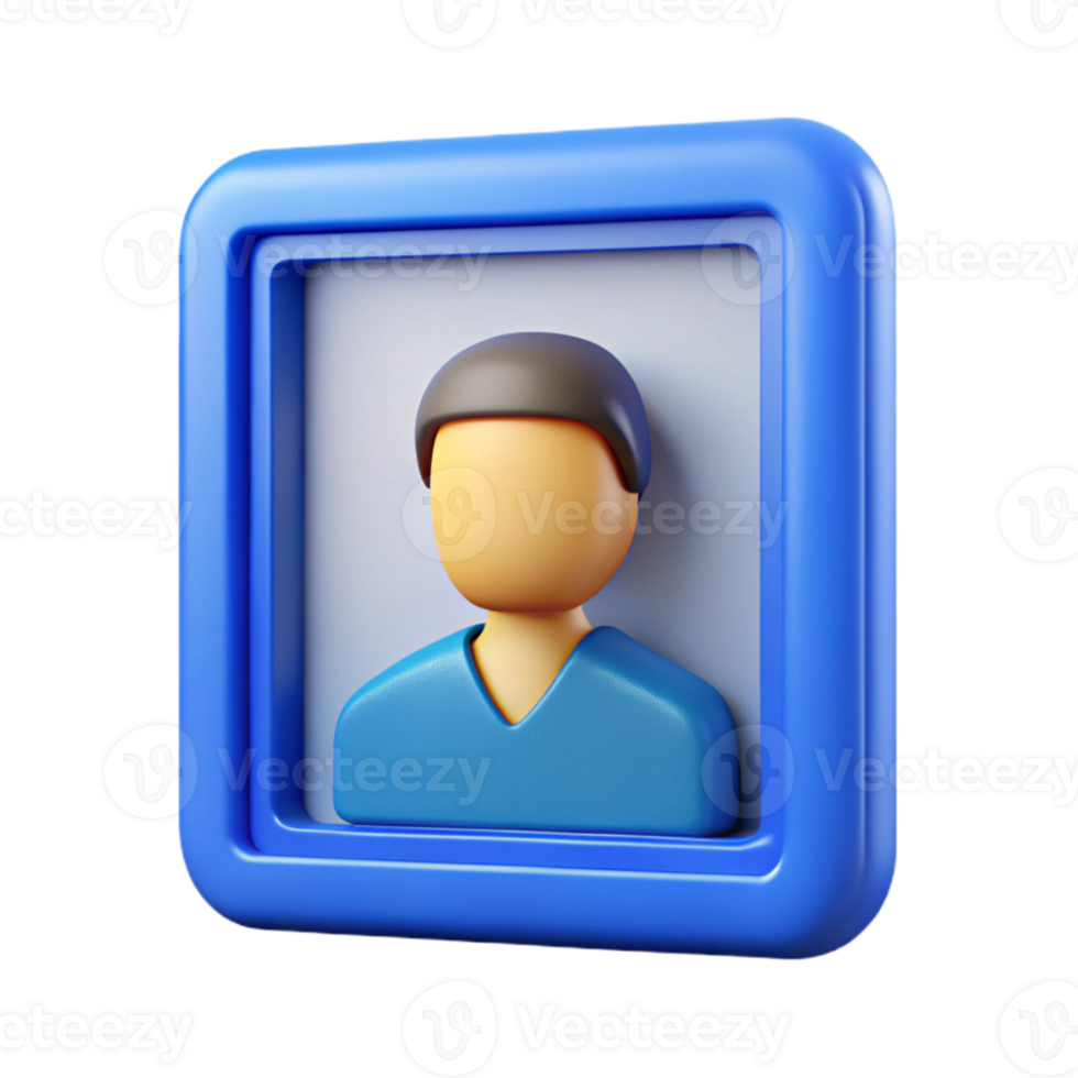 serene vintage Online Profile Picture Frame Transparent Background with Blue Border high resolution png
