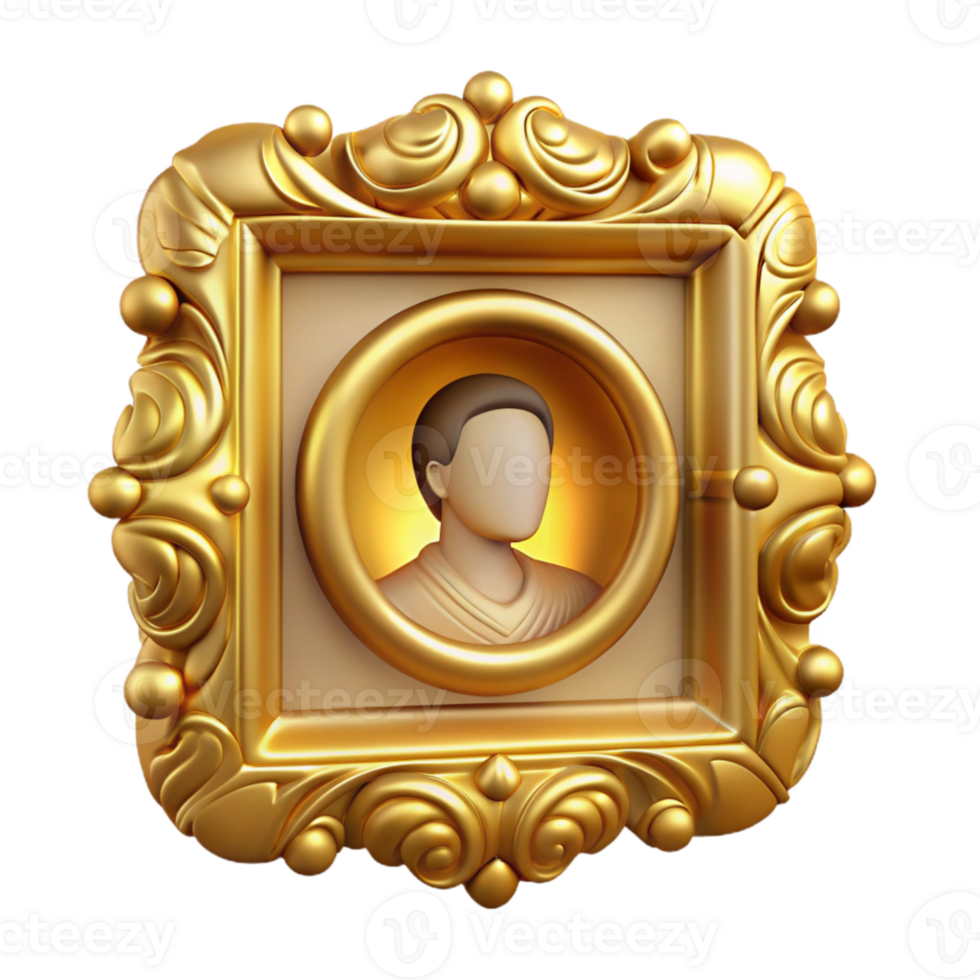 extraordinary traditional Online Profile Picture Frame Transparent Background with Blue Border detailed png