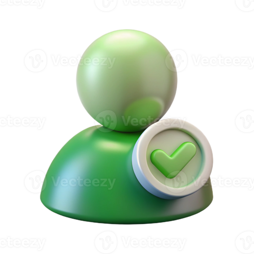beautiful minimalist Online User Icon Green Checkmark Transparent Background exclusive png