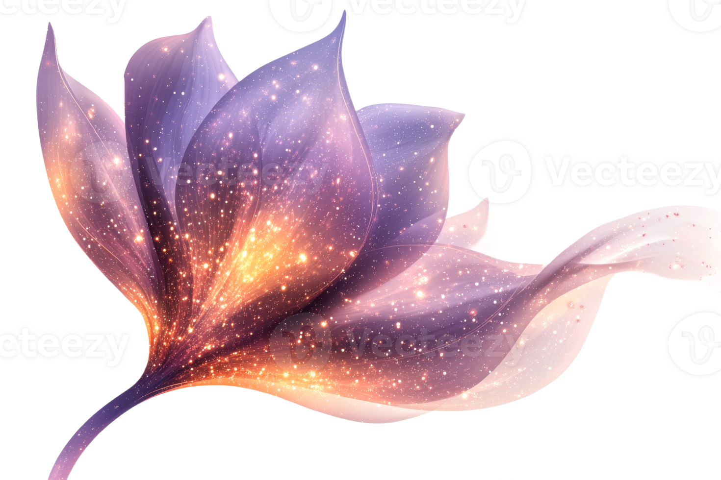 Colorful cosmic flower with transparent background png