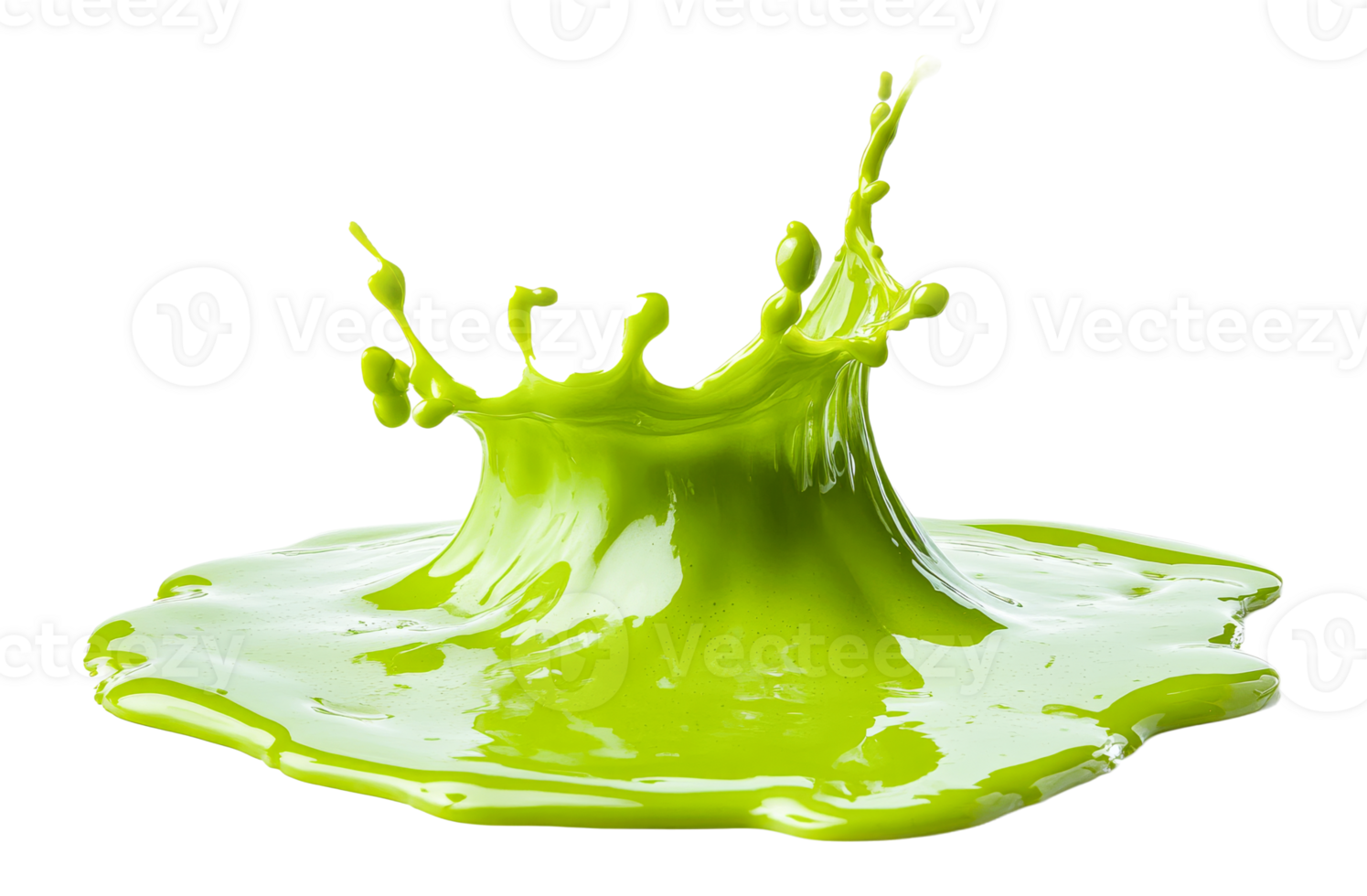 Green splash created by liquid hitting surface png