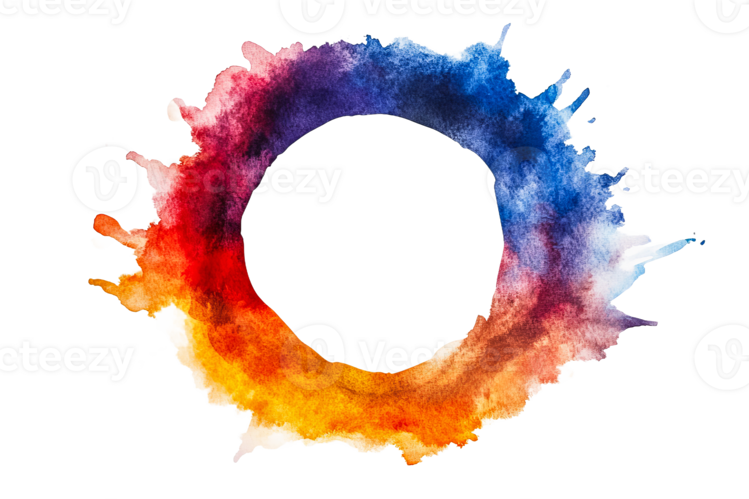 Translucent circular watercolor splash png
