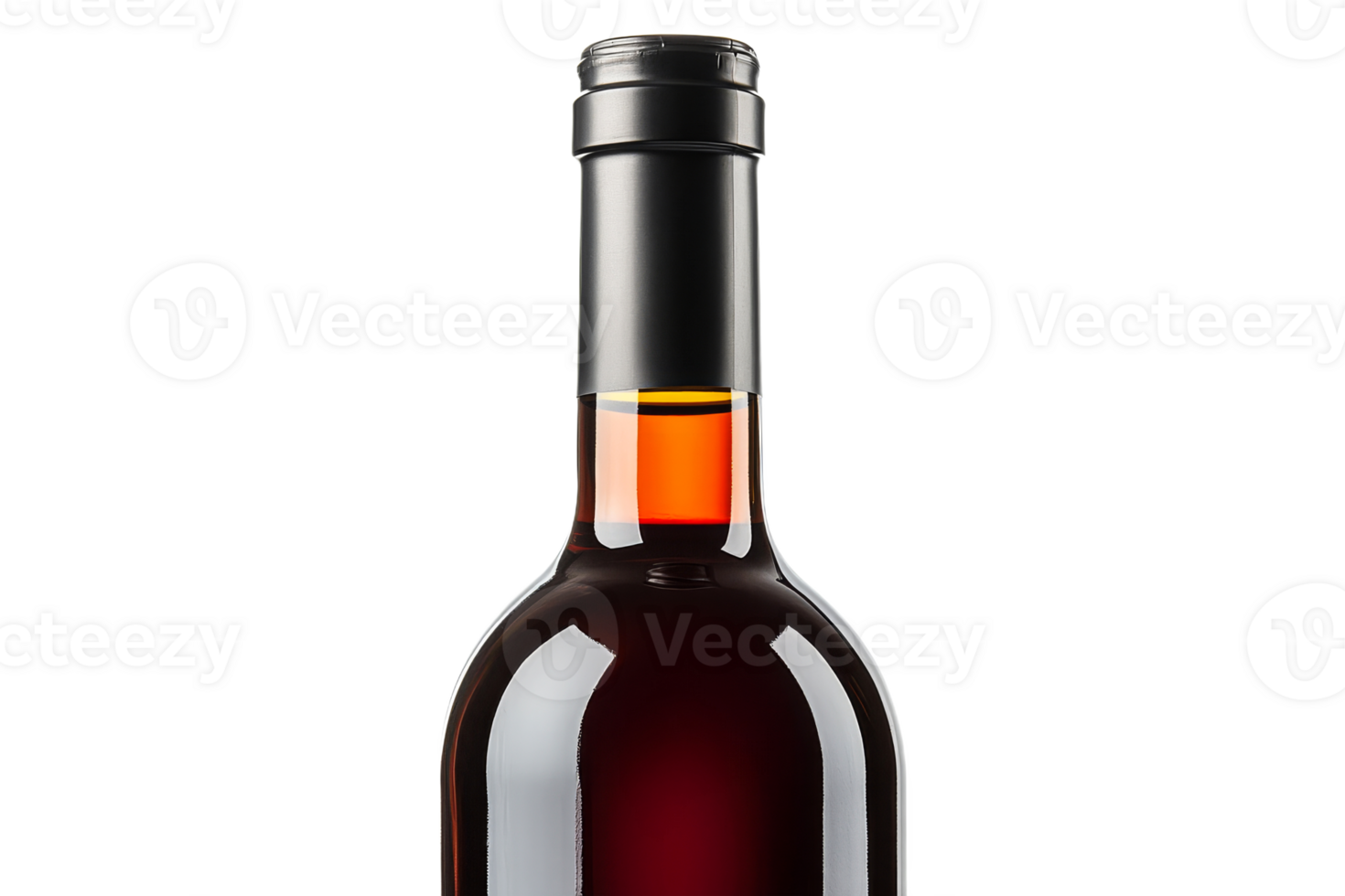 Red wine bottle with modern design on a transparent backdrop png
