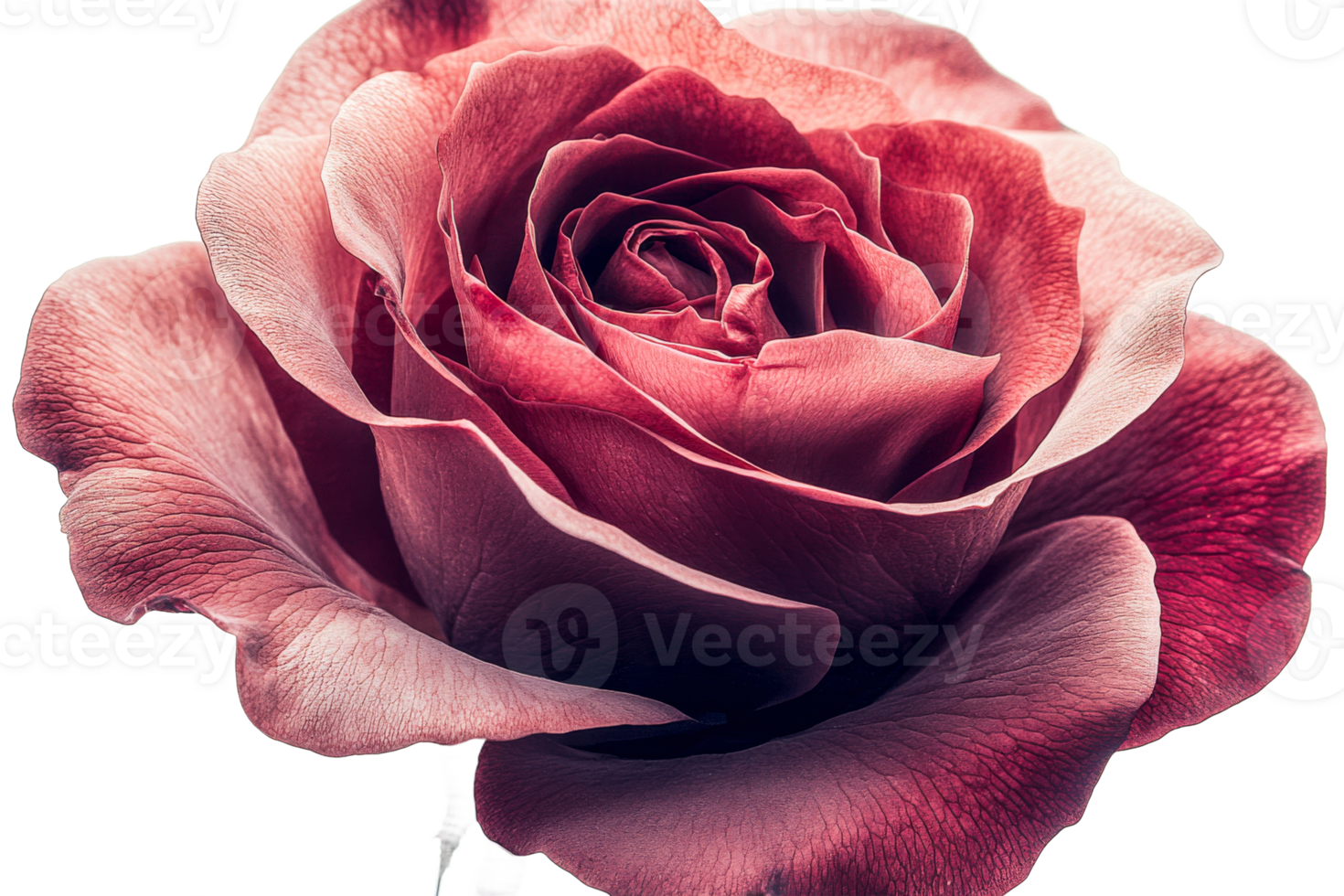 Rose petals showcase intricate patterns in a cut out image , cut out transparent png