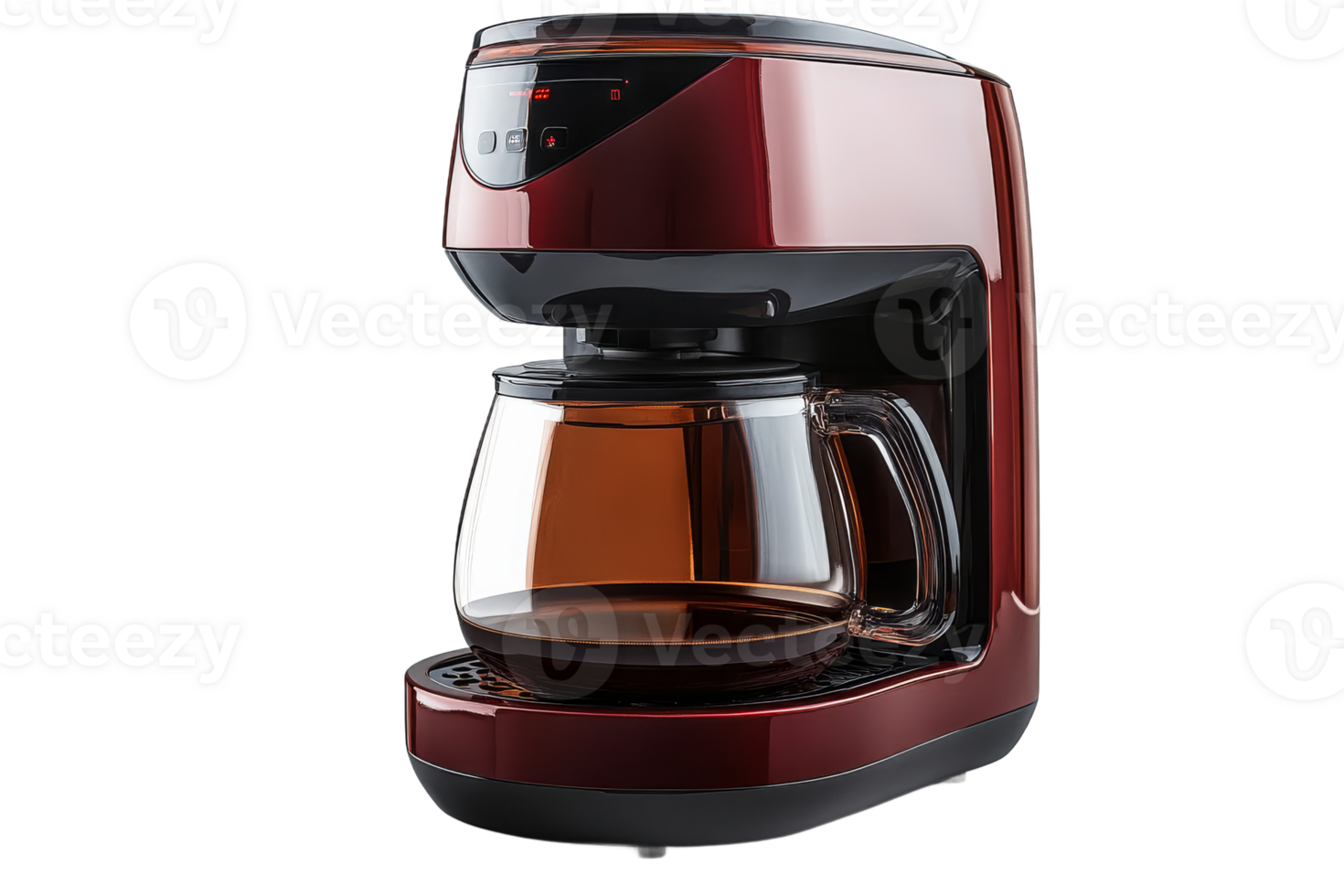 Modern coffee maker preparing drink at home, cut out transparent png
