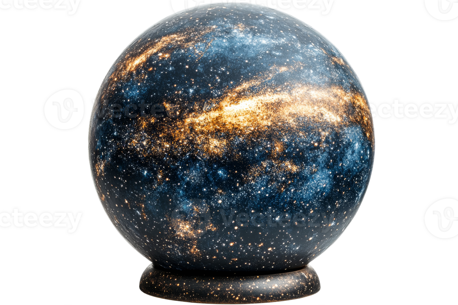 Galaxy sphere, cosmic globe decor, dark matter artwork, space object, cut out transparent png
