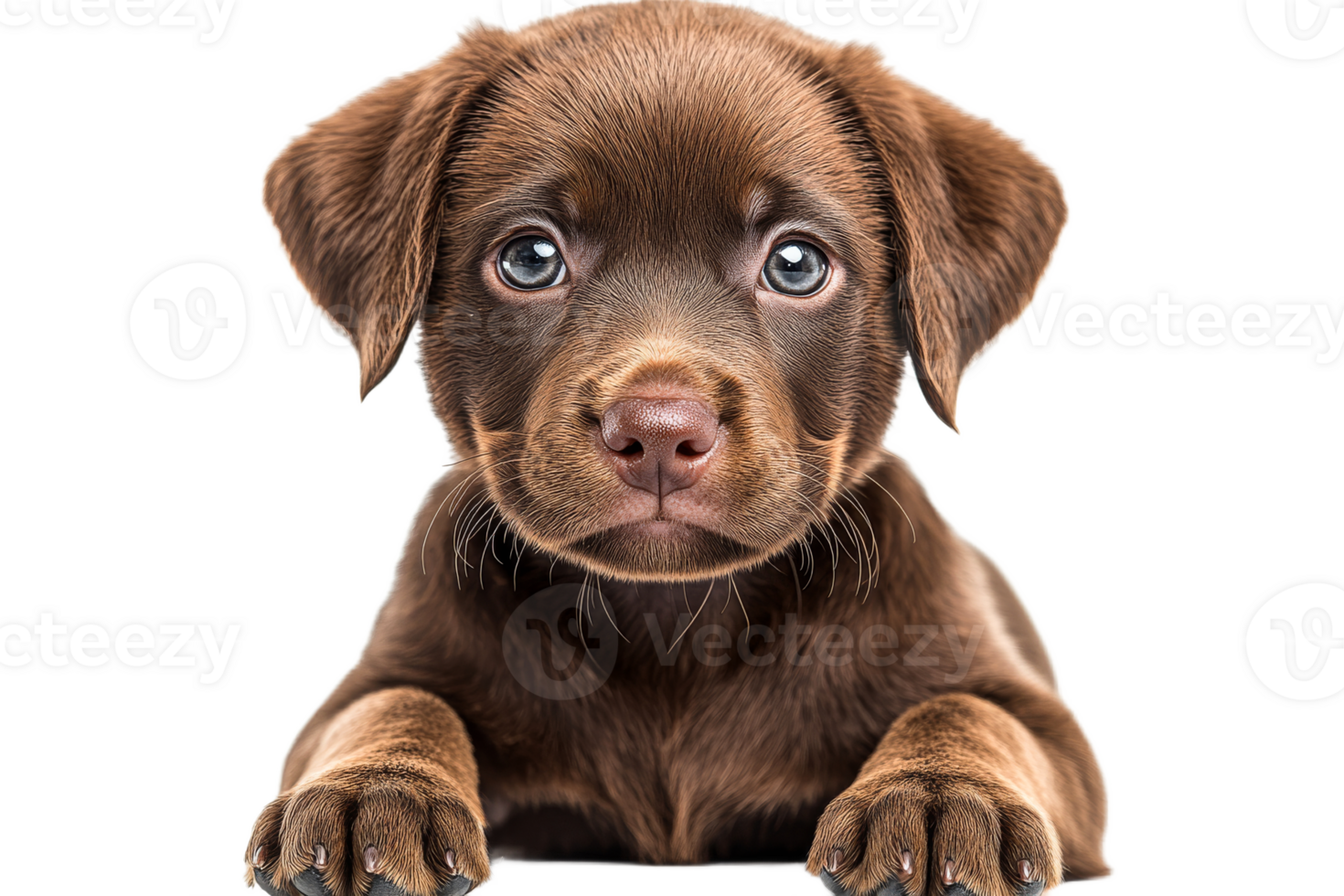 Adorable Chocolate Labrador Puppy with Paws Up, cut out transparent png