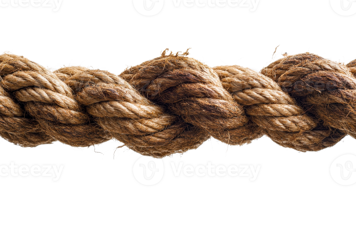 Strong knotted rope, detail macro, natural texture, pattern , cut out transparent png