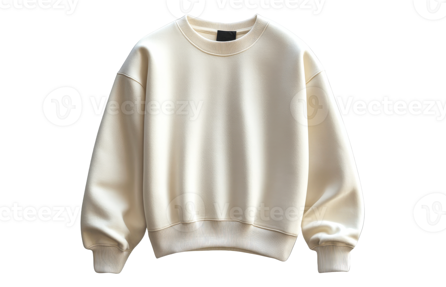 Ivory cotton sweatshirt, unisex apparel mockup, cut out transparent png
