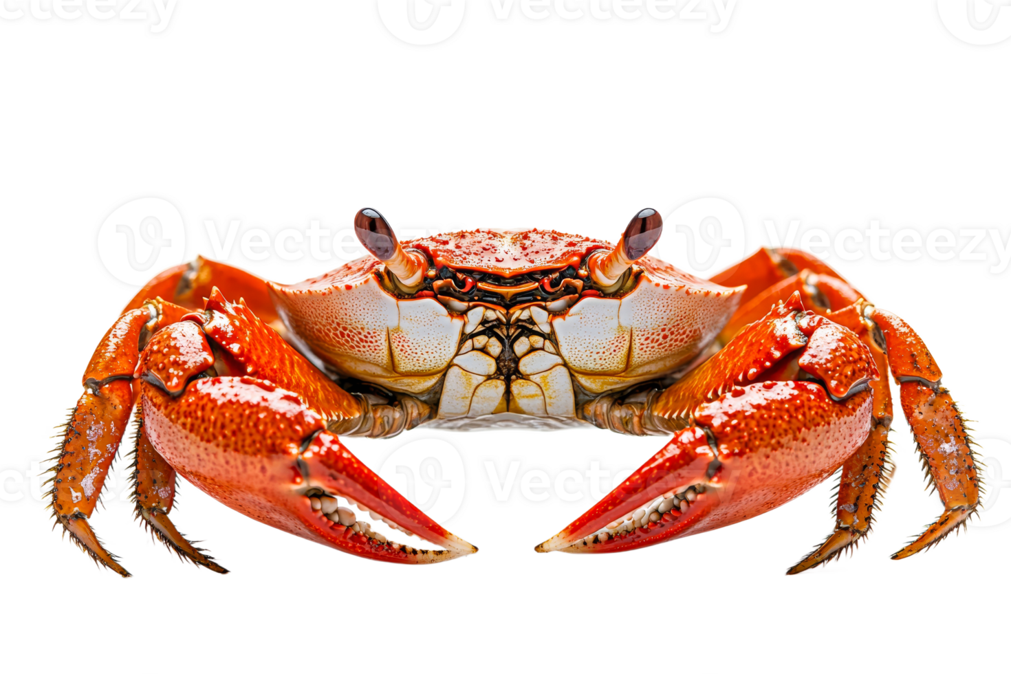 Red Crab Isolated on Black Background, Cut Out Transparent png