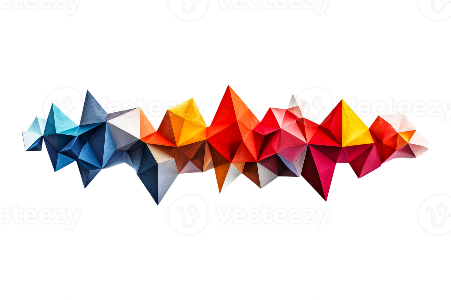 Abstract polygonal color spectrum design concept, cut out transparent png