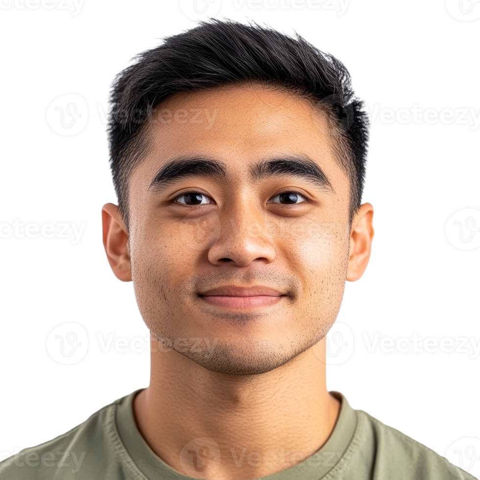 Handsome man smiling against black background, cut out transparent png