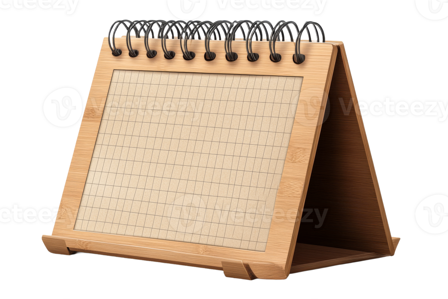 Blank wooden frame memo pad for notes on black, cut out transparent png