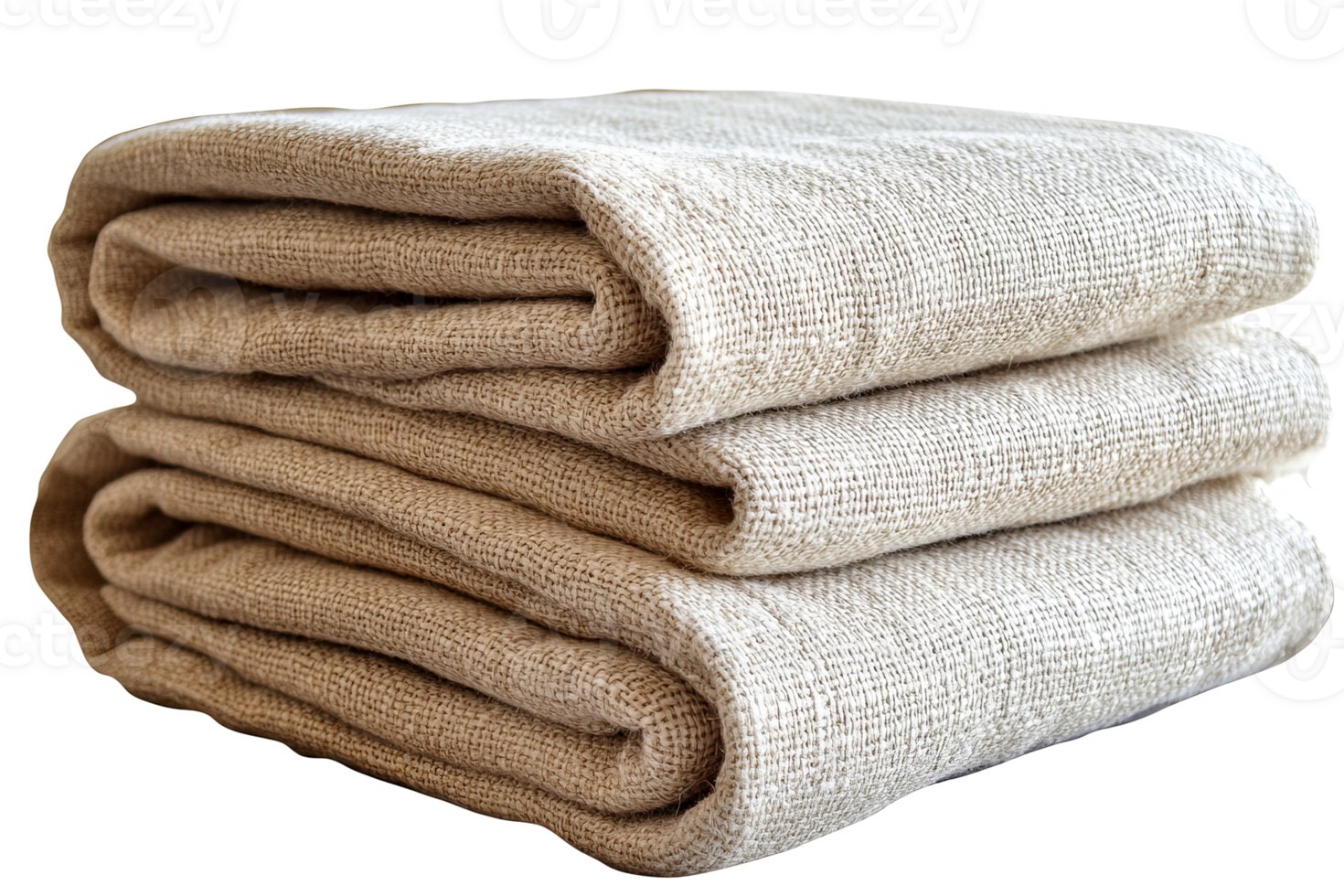 Pile of neatly folded fabric, textile material , cut out transparent png