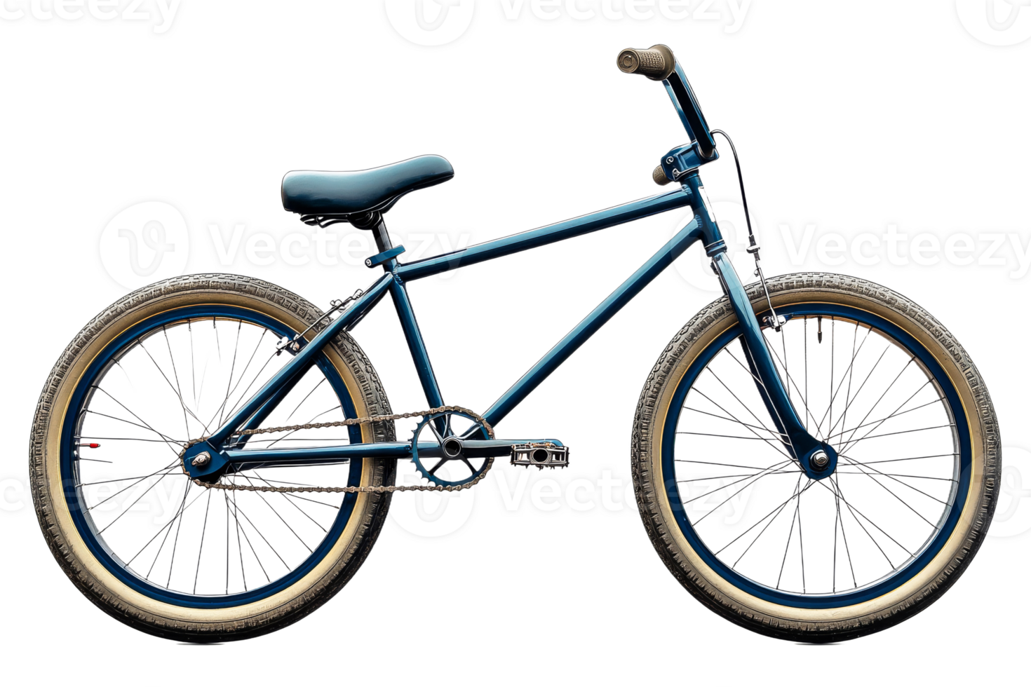 BMX bike with chain and wheel, cut out transparent png