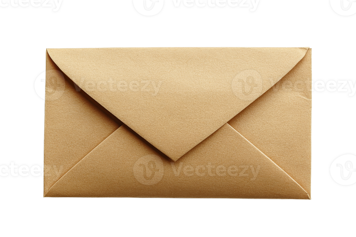 Brown kraft envelope, closed, letter, package, document, design, cut out transparent png